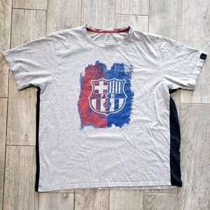 FCB Barcelona Men's 2XL T-Shirt Gray Futbol Soccer Barça